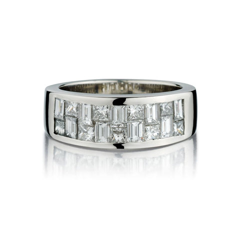 3.50 Carat Total Weight Princess And Baguette Cut Diamond Band