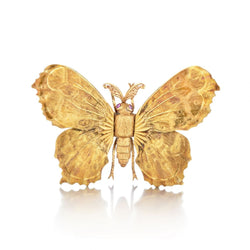 Buccelati Mid-Century 18KT Yellow Gold Butterfly Brooch