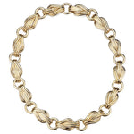 18KT Yellow Gold Unique Link Solid Choker Necklace
