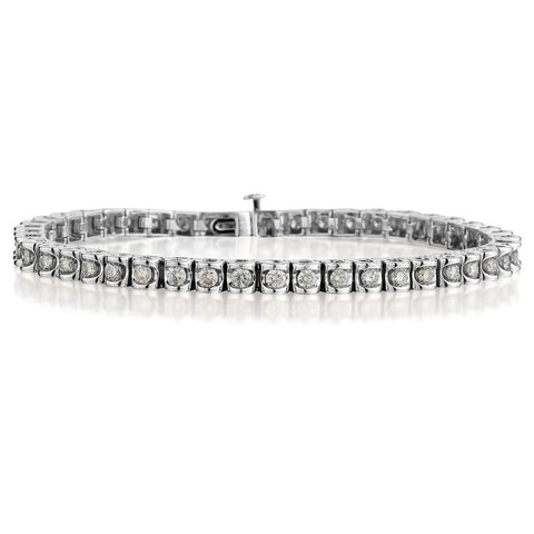 2.50 Carat Total Weight Round Brilliant Cut Diamond WG Tennis Bracelet