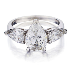 2.01 Carat Pear Shaped Diamond (VVS)(F) Diamond Ring