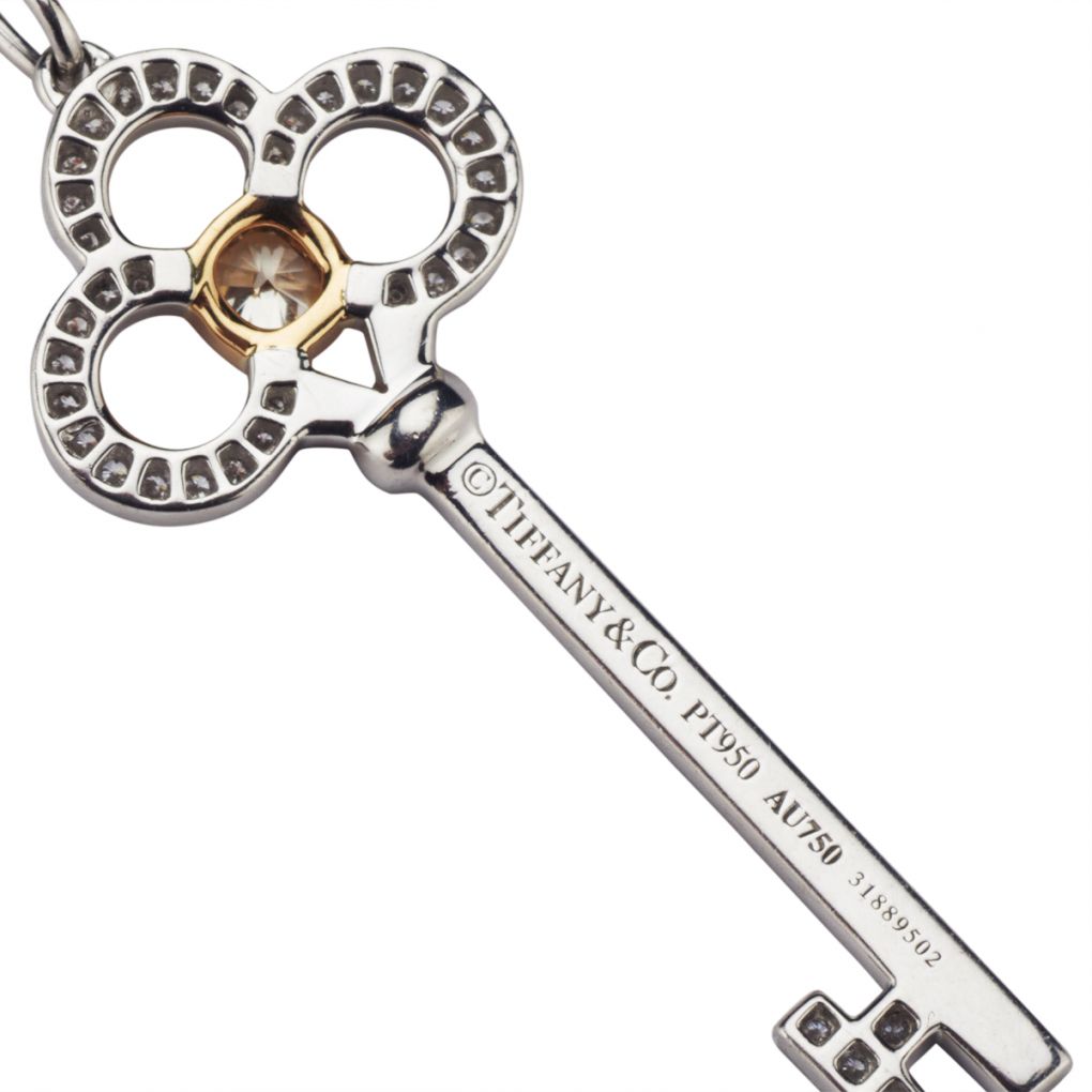Tiffany & Co. Diamond & Yellow Diamond Crown Key Pendant | Van Rijk ...