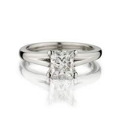 1.02 Carat Princess Cu Diamond Solitaire Engagement Ring