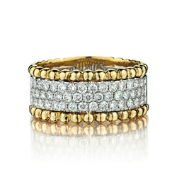 0.55 Carat Total Weight Round Brilliant Cut Diamond Beaded-Edge Band