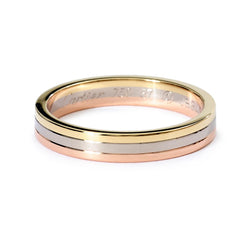 Cartier Unisex Tri-Color Gold Size 57 Band Ring