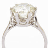 3.65 Carat Round Brilliant Cut Diamond Platinum Solitaire Ring