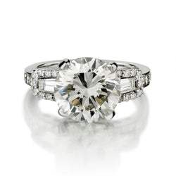 3.95 Carat Round Brilliant Cut Diamond14KT White Gold Engagement Ring