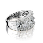 1.90 Carat Total Weight Round Brilliant Cut Diamond Tapering Band