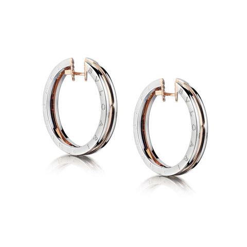 Bvlgari Iconic B Zero  2 -Tone Hoop Earrings.