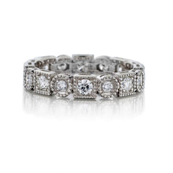 0.80 Carat Total Weight Diamond White Gold Eternity Band