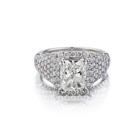 2.60 Carat Radiant Cut Diamond Halo-Set WG Ring