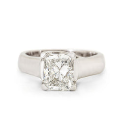 2.06 Carat Radiant Modified Brilliant Cut White Gold Solitaire Ring
