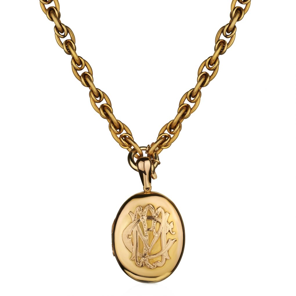 Locket And Chain Vintage Large Locket on a Chain. | Van Rijk Estate Jewellers Toronto
