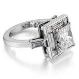 Ladies Platinum Princess Cut  Diamond Ring.  2.95 Tcw.