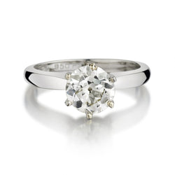1.28 Carat Old-European Cut Diamond Solitaire Platinum Engagement Ring