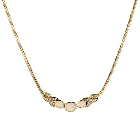 Birks 18kt Yellow Gold Opal and Diamond Choker Necklace.
