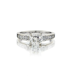 1.01 Carat Natural Cushion Cut Diamond WG Engagement Ring