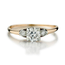 0.58 Old-European Cut Diamond Yellow Gold Engagement Ring