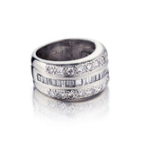 14kt W/G Diamond Band Featuring 1.50ct Tw  of Brilliant Cut and Baguette Cut Diamonds