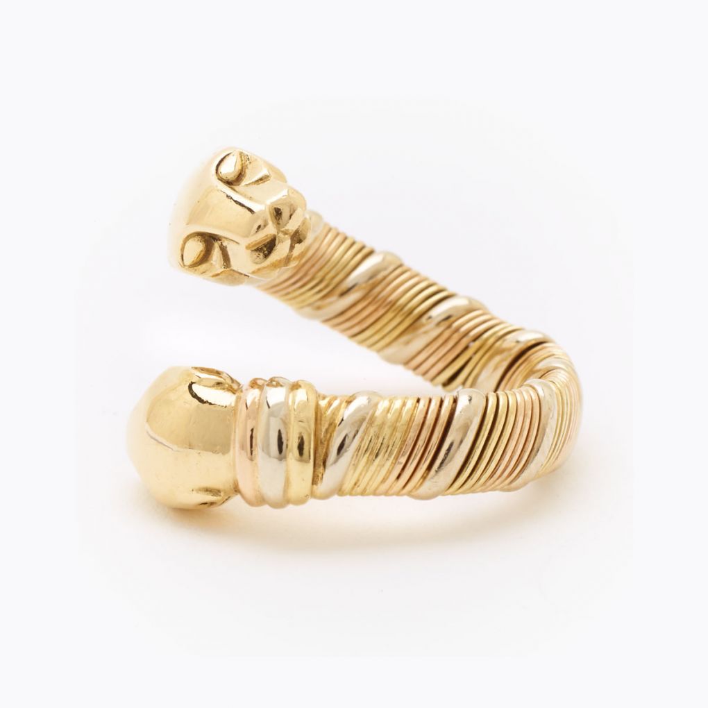 Cartier Tri Color Yellow, Rose & White Gold Panthere Ring – Van Rijk