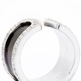 Cartier Paris "Double C "Diamond White Gold & Black Lacquer Ring