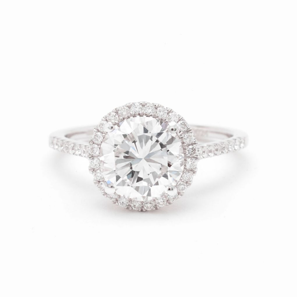 Idina - 14k White Gold 1 Carat Oval Halo Natural Diamond Engagement Ring @  $2300 | Gabriel & Co.