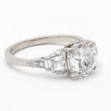 Vintage 2.40 Carat European Cut Diamond Platinum & Gold Ring