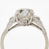 Vintage 2.40 Carat European Cut Diamond Platinum & Gold Ring
