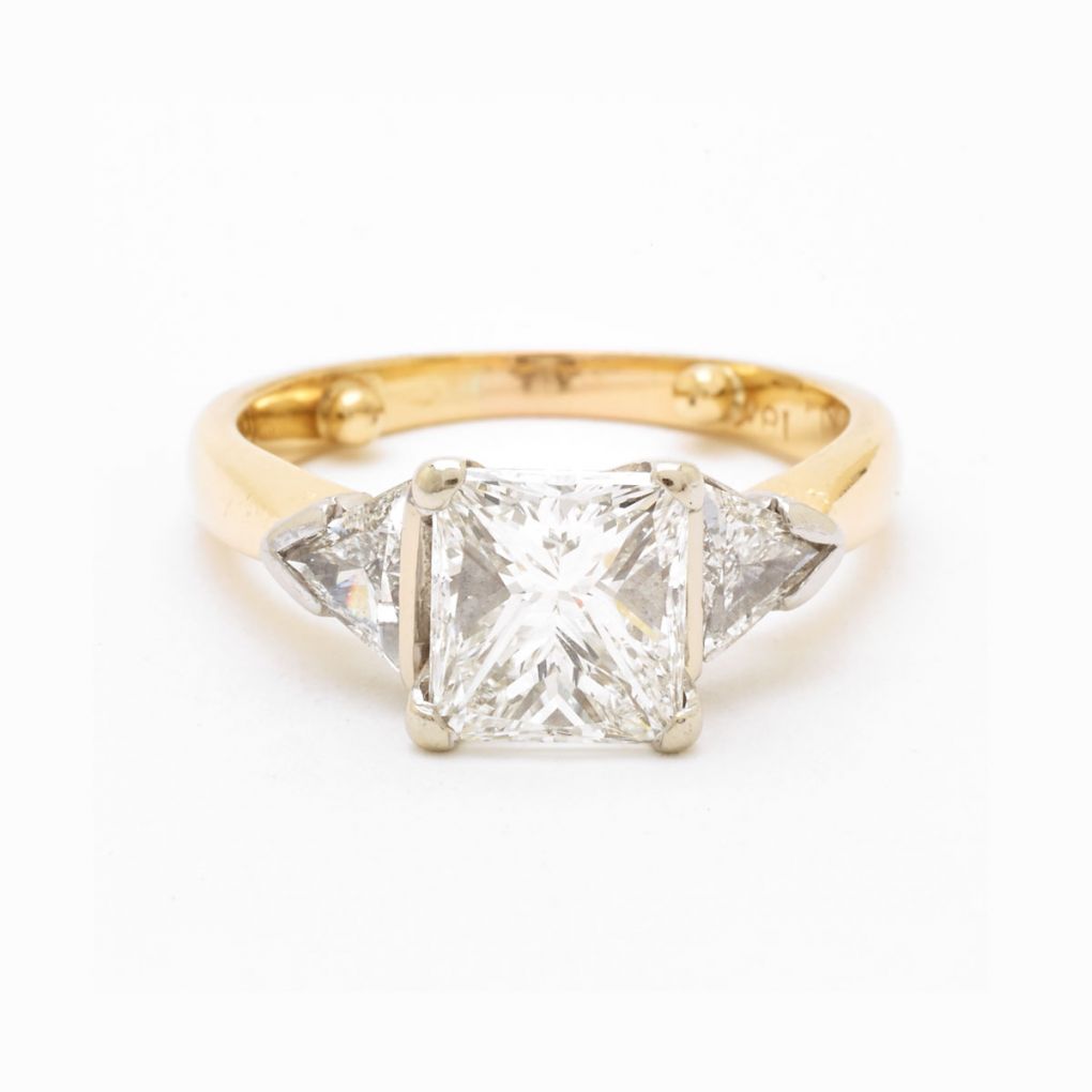 Trillian Rings 2.01 Carat Princess Cut & Trillian Cut Diamond Gold Ring | Van Rijk ...