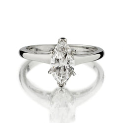 1.06 Carat Natural Marquise Cut Diamond Solitaire Engagement Ring