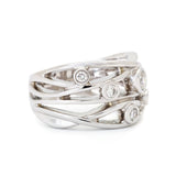 0.50ctw 14kt White Gold And Diamond Wide Bubble Ring