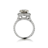 Ladies 18kt W/G Diamond Halo Ring . 2.70 European Cut Diamond