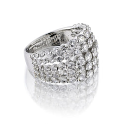 2.70 Carat Total Weight Round Brilliant Cut Diamond Domed Band