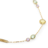 Yellow Gold Multi-Colored Semi-Precious Long RDV Necklace