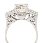 Mid-Century 2.90CT Emerald Cut Diamond Plat Ring