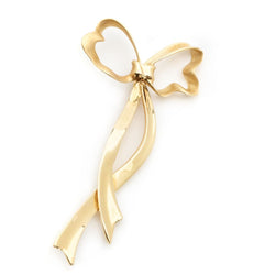 Tiffany & Co. Large Gold Ribbon Bow Brooch Pin