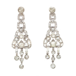 Art-Deco Diamond Chandelier Show-Stopper Earrings