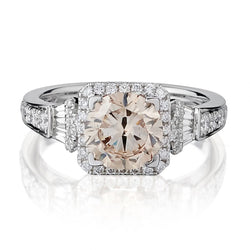 1.80 Carat Round Brilliant Cut Fancy Brown Diamond Engagement Ring