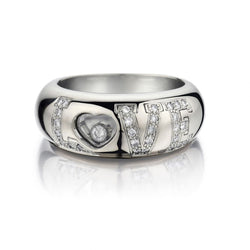 Chopard 18KT White Gold Diamond Love Size 7 Ring