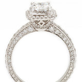 1.01 Carat Natural Cushion-Cut Diamond Halo-Set WG Ring