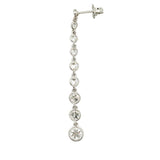 4.00ctw Diamond Long Bezel-Set Link WG Drop Earrings