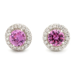 Tiffany & Co. Soleste Pink Sapphire Diamond Earrings