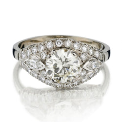 1.50 Carat Round Brilliant Cut Diamond Platinum Engagement Ring