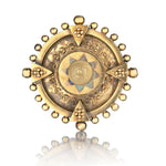 Victorian-Era Etruscan 14KT Rose Gold Detailed Round Brooch/Pendant