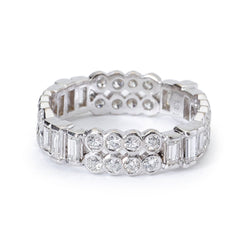 Baguette-Cut & Round Brilliant Cut Diamonds Eternity Band
