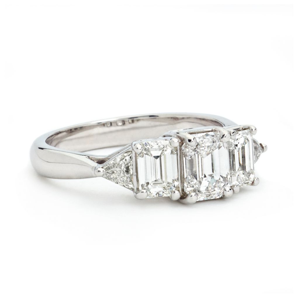 Trillian Rings Emerald Cut & Trillian Cut Diamond White Gold Ring – Van Rijk