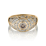 18KT Yellow Gold Domed-Shaped Diamond Ring