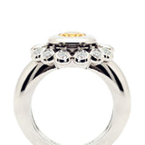 Citrine & Movable Round Brilliant Cut Diamonds 18KT Ring