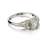 0.85 Carat Old-European Cut Diamond Platinum Engagement Ring
