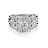 0.81 Carat Round Brilliant Cut Diamond Halo-Set WG Ring